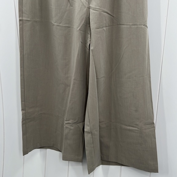 🆕Mystree Belted Wide Leg Cropped Trouser/Pants Olive Grey S,M&L Available - Picture 4 of 8
